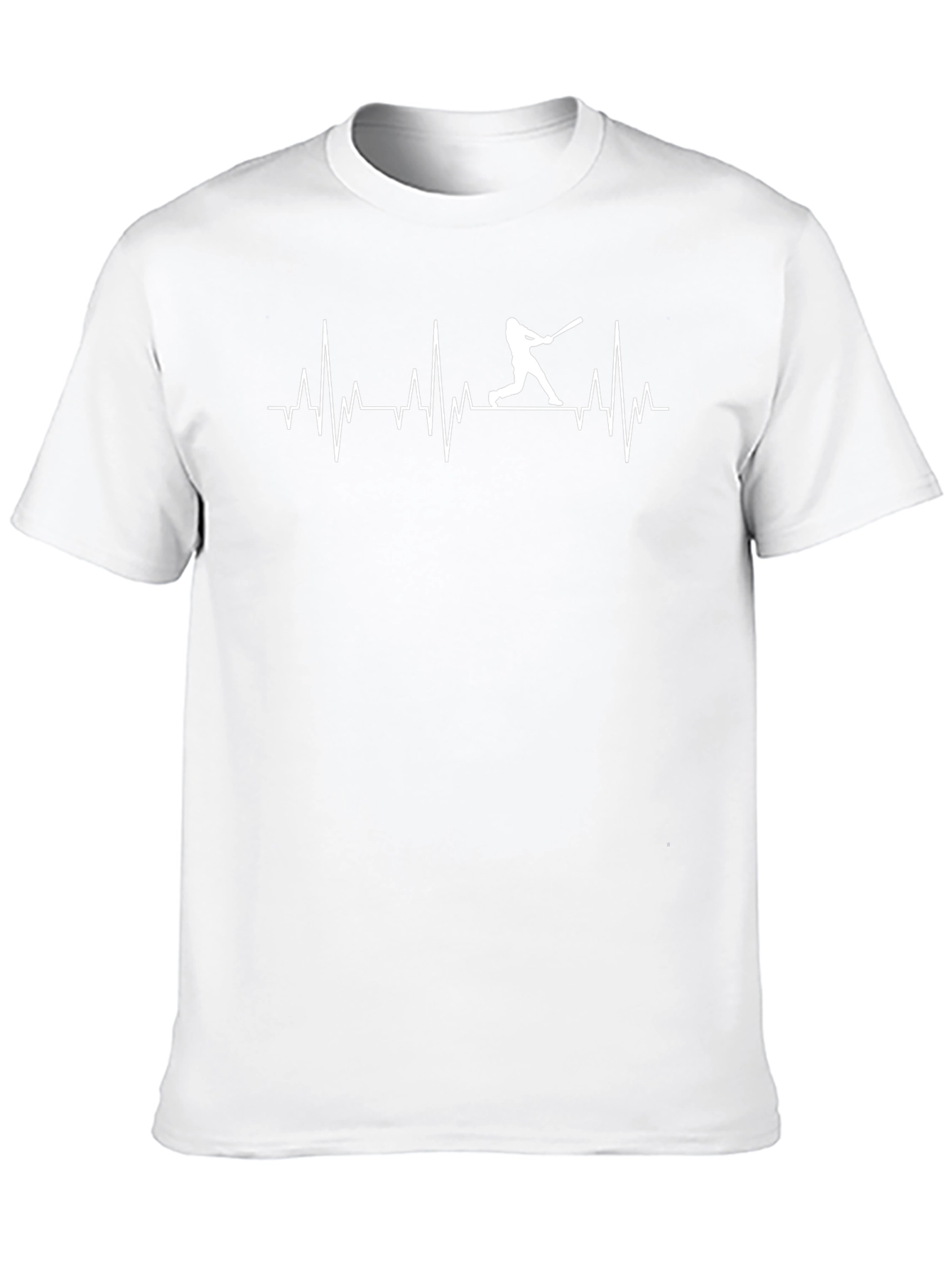 Baseball Heartbeat T-Shirt - Black