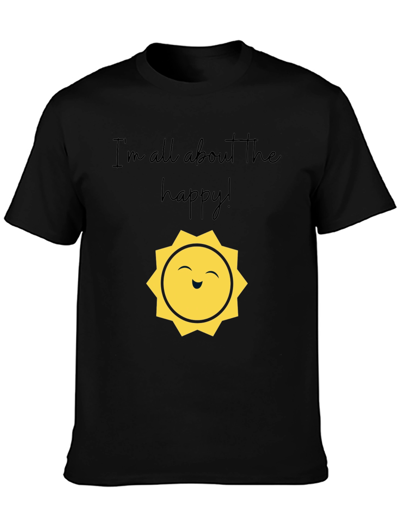 Happy Sun Graphic T-Shirt - Unisex Black Tee