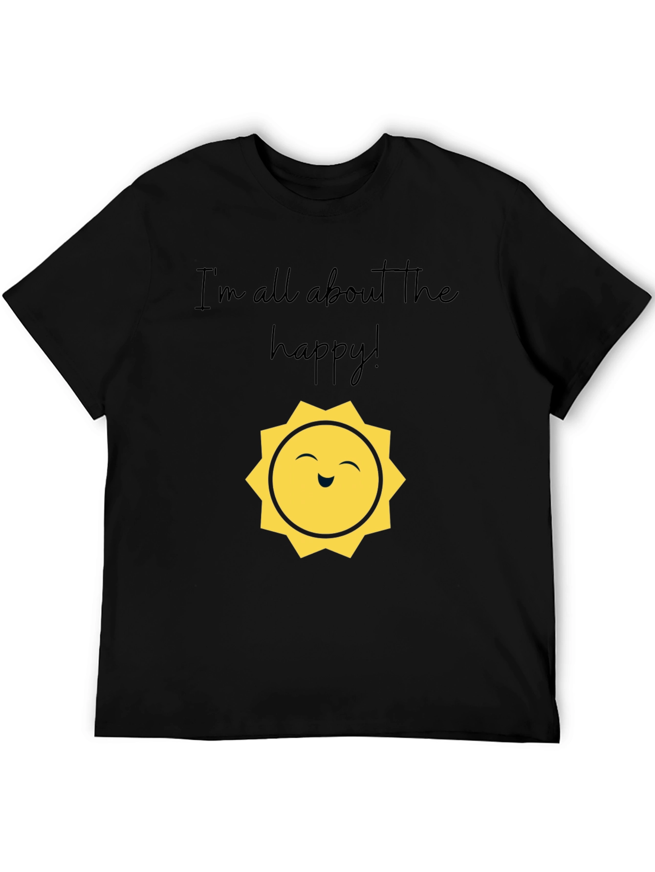 Happy Sun Graphic T-Shirt - Unisex Black Tee