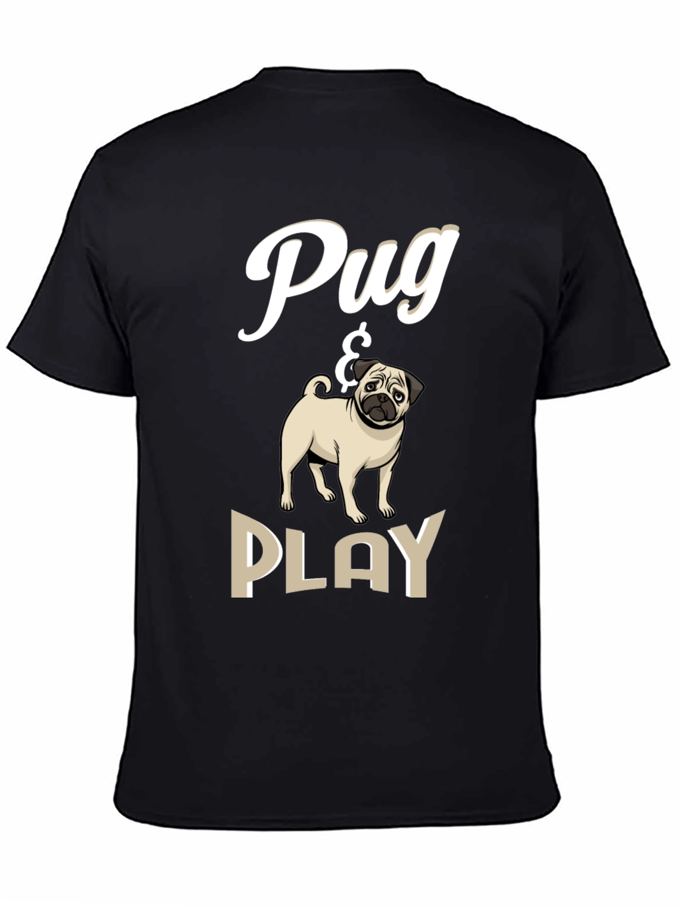 Pug & Play Black T-Shirt