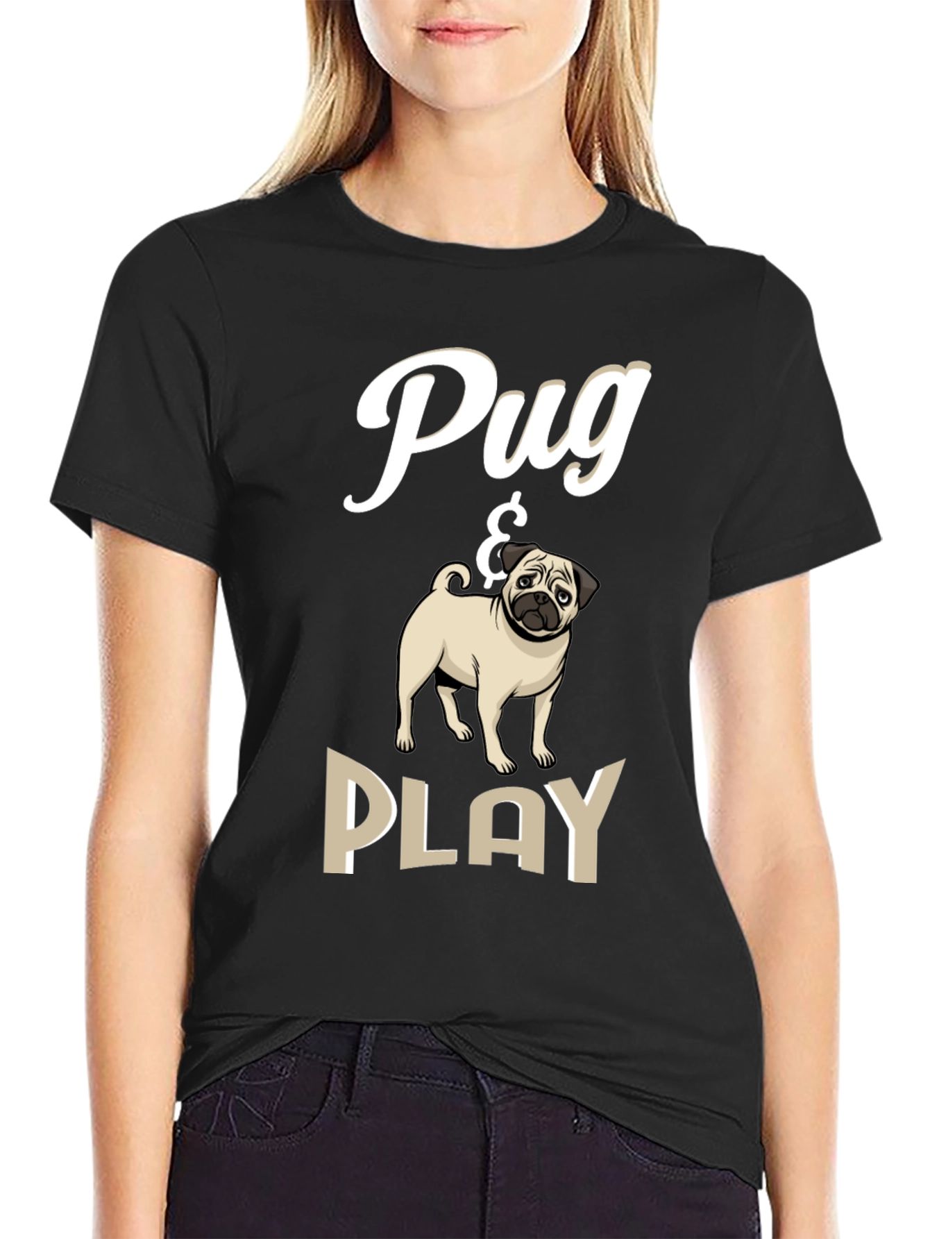 Pug & Play Black T-Shirt