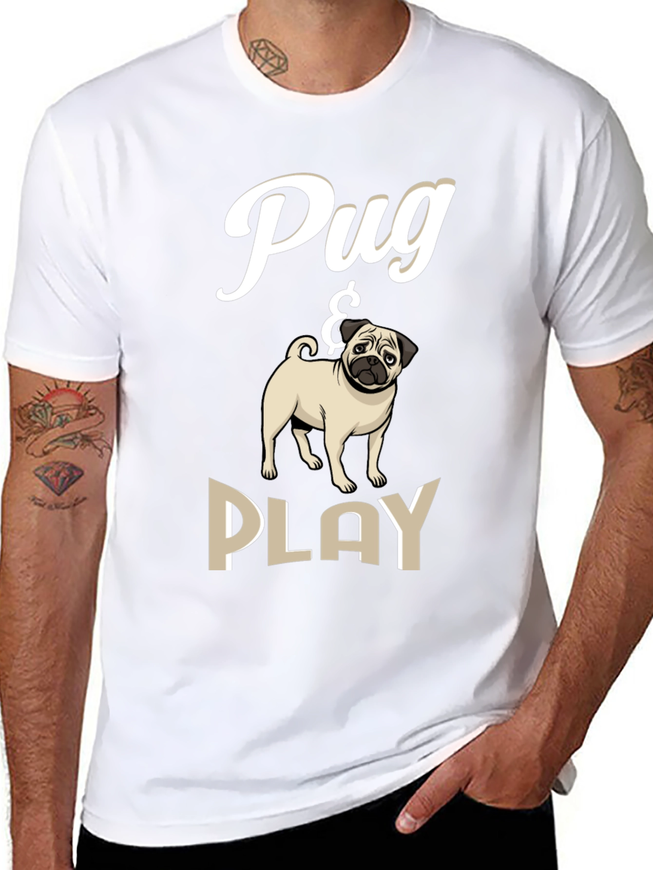 Pug & Play Black T-Shirt