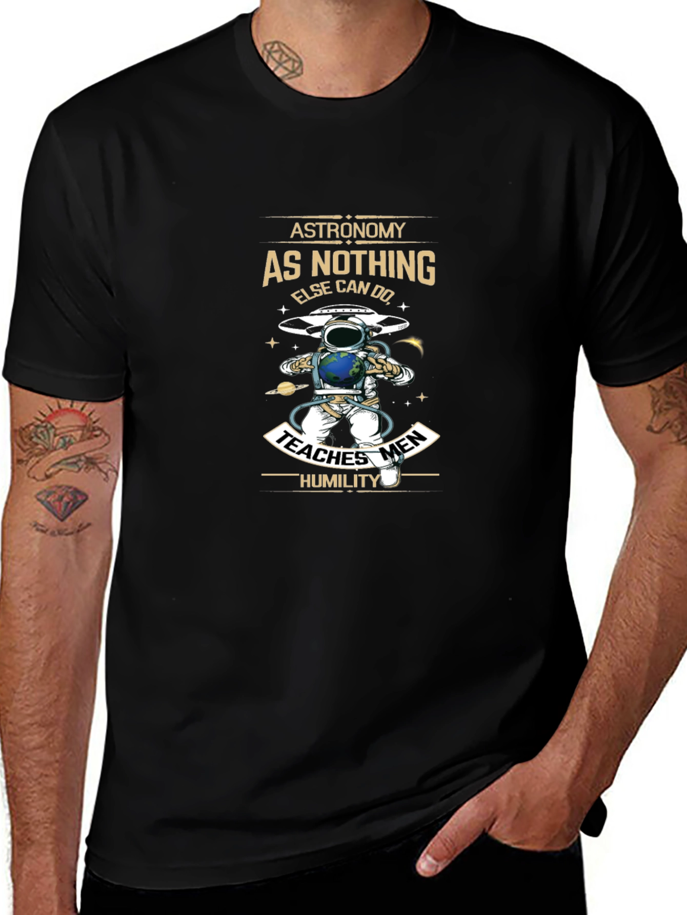 Astronomy Graphic Print T-Shirt Black