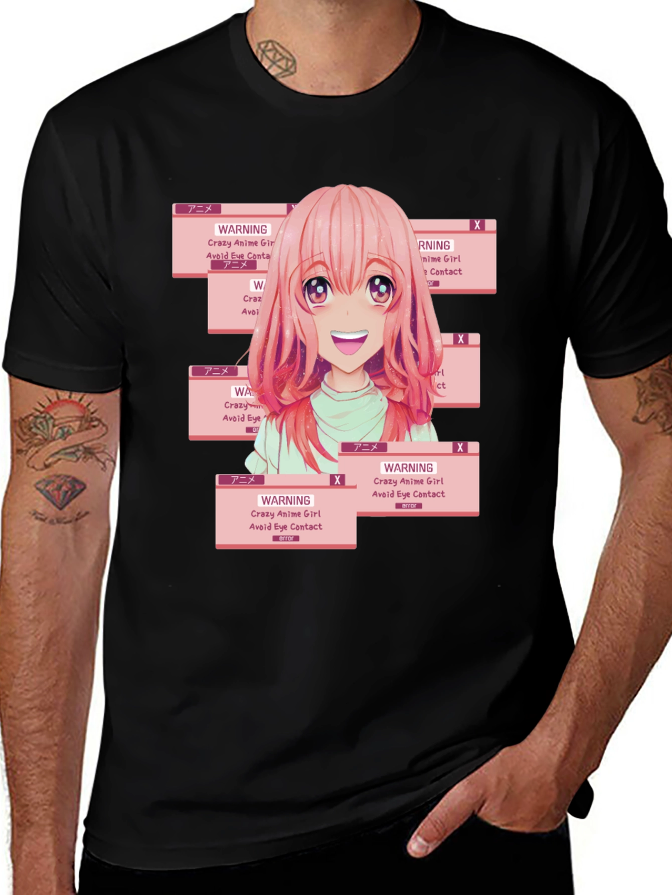 Anime Girl Warning Graphic Tee