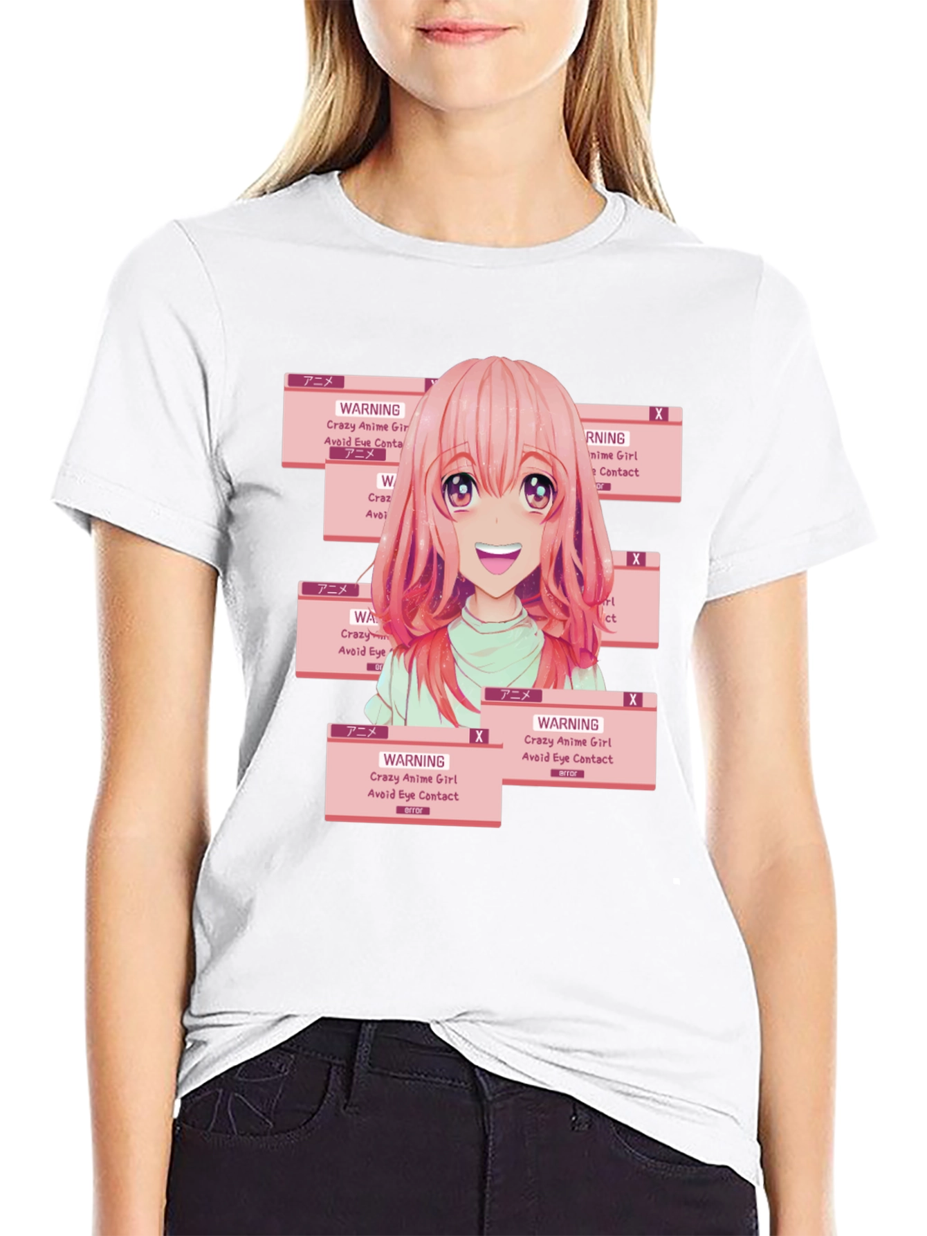 Anime Girl Warning Graphic Tee