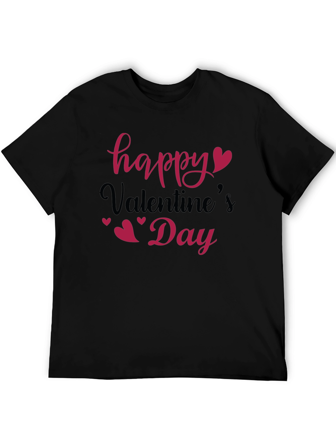 Happy Valentines Day Black T-Shirt