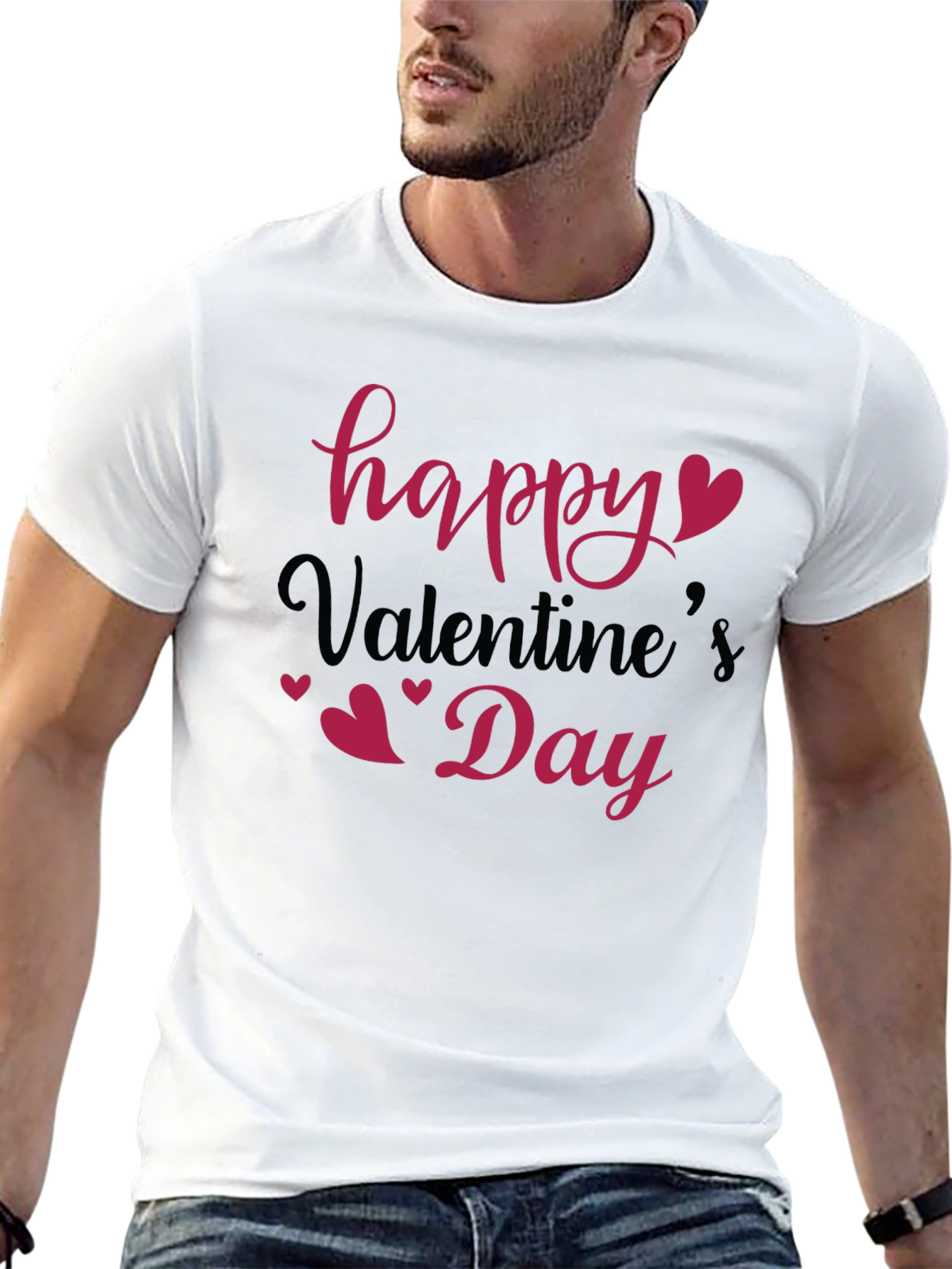 Happy Valentines Day Black T-Shirt