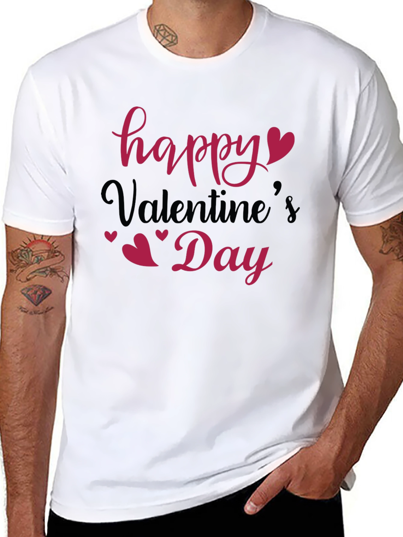 Happy Valentines Day Black T-Shirt