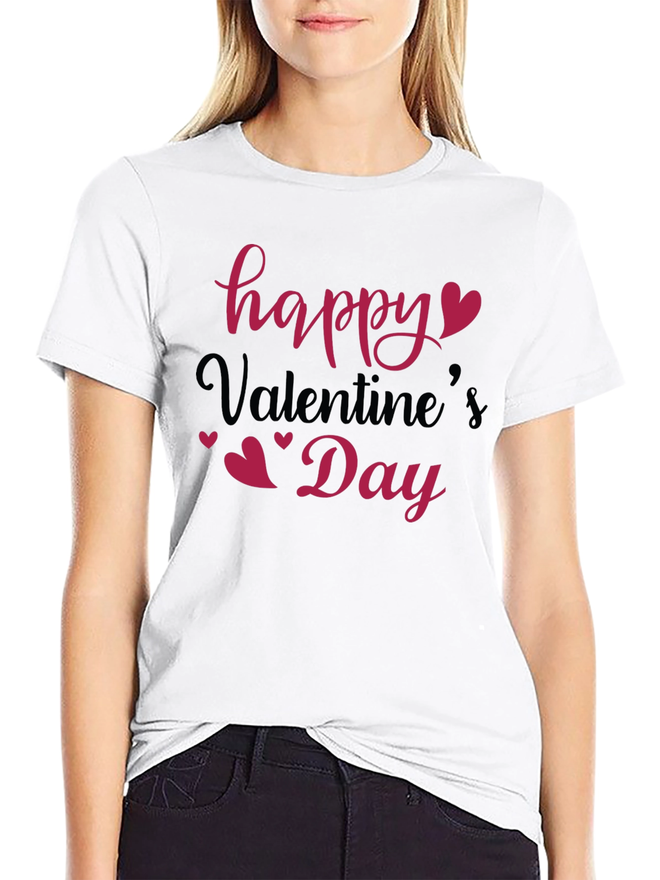 Happy Valentines Day Black T-Shirt