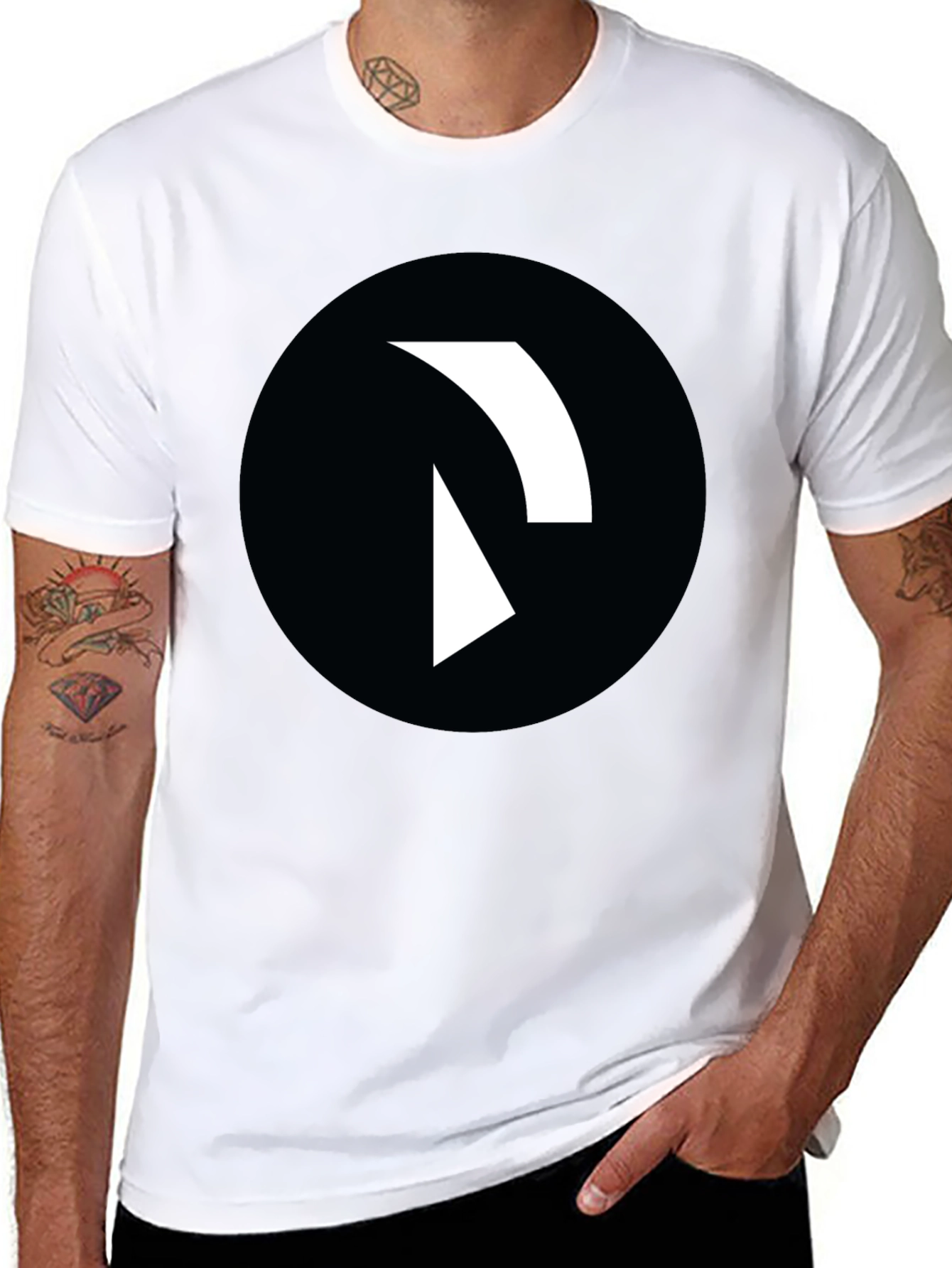 Abstract Logo Graphic T-Shirt - Black