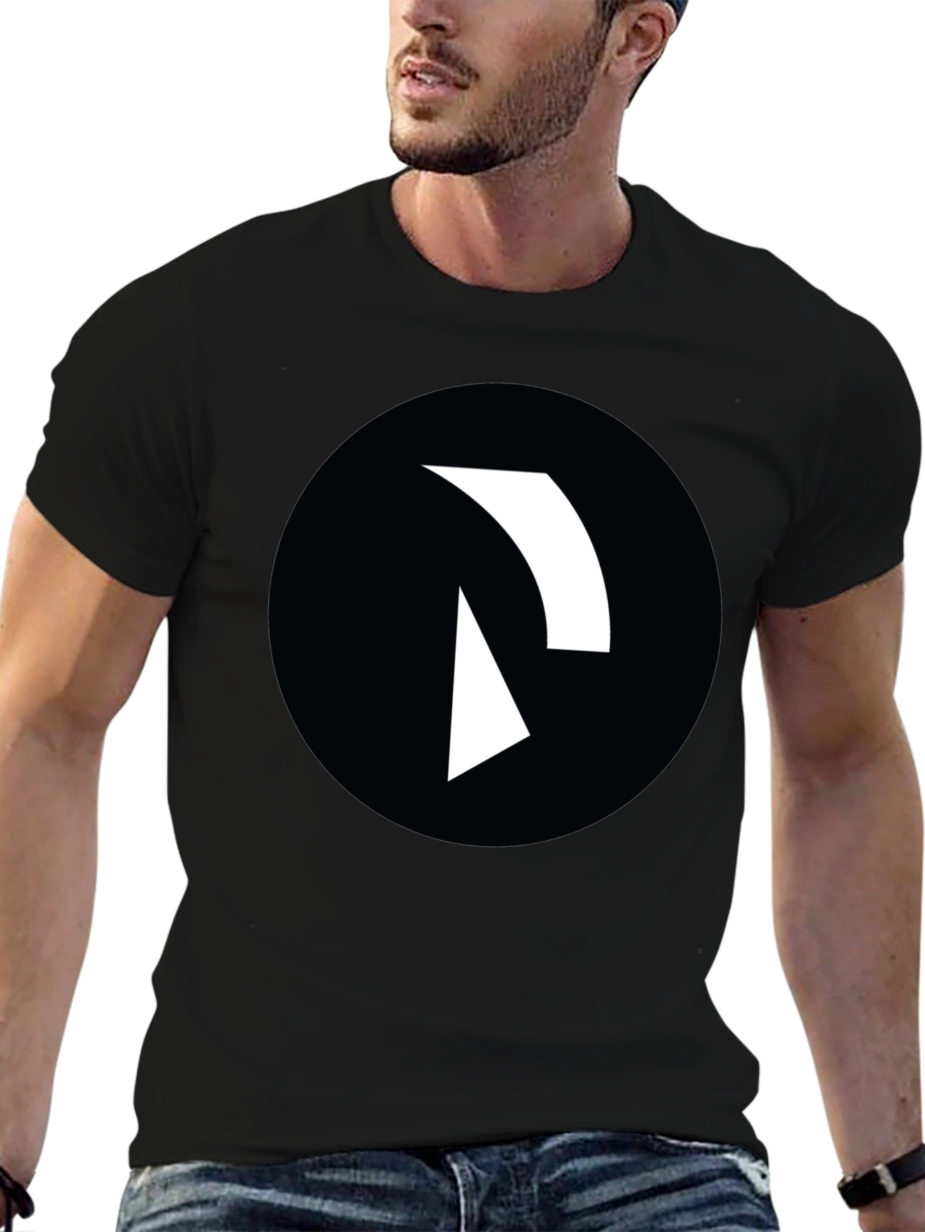 Abstract Logo Graphic T-Shirt - Black