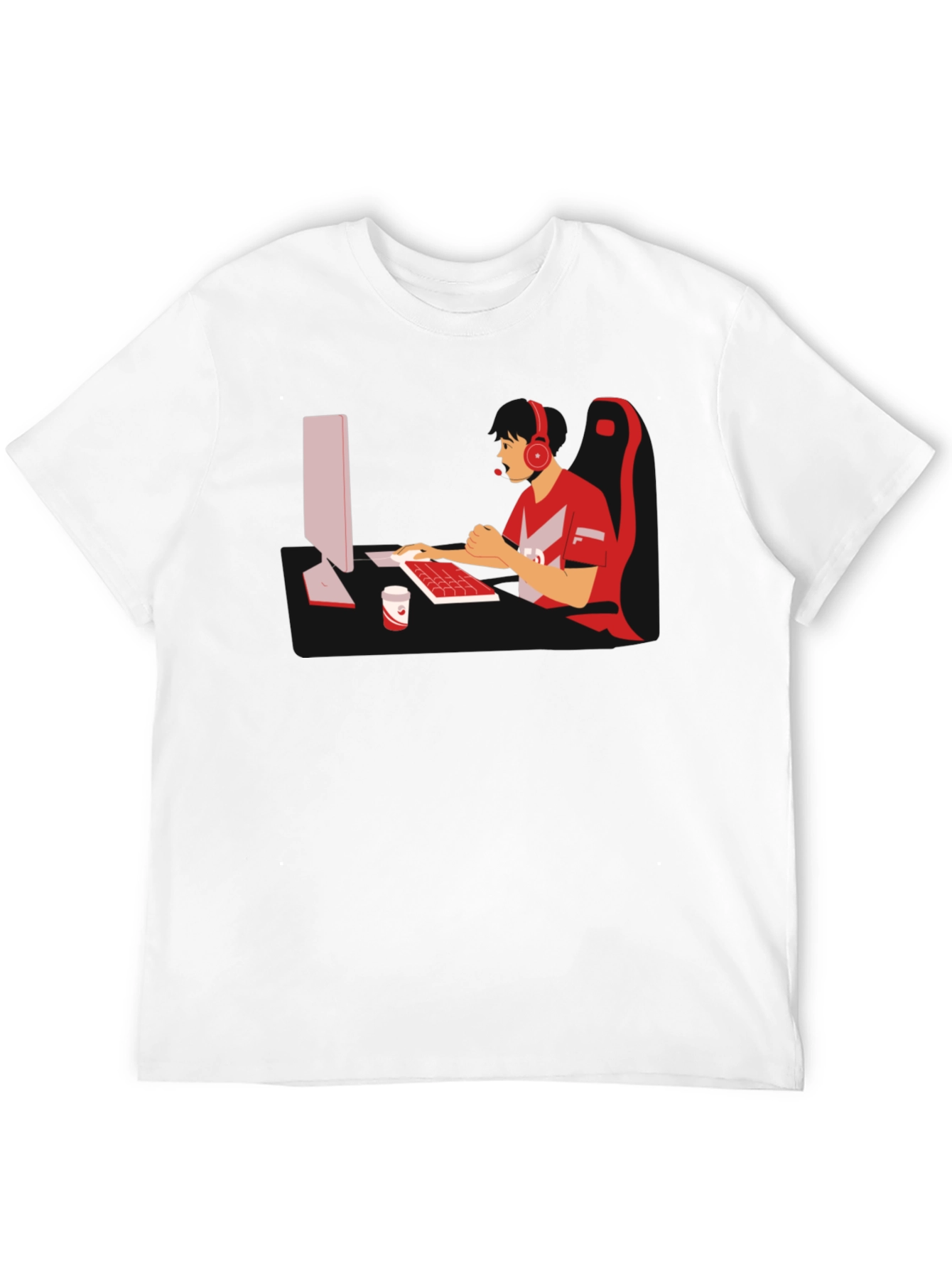 Gamer Graphic T-Shirt - Black Cotton Blend