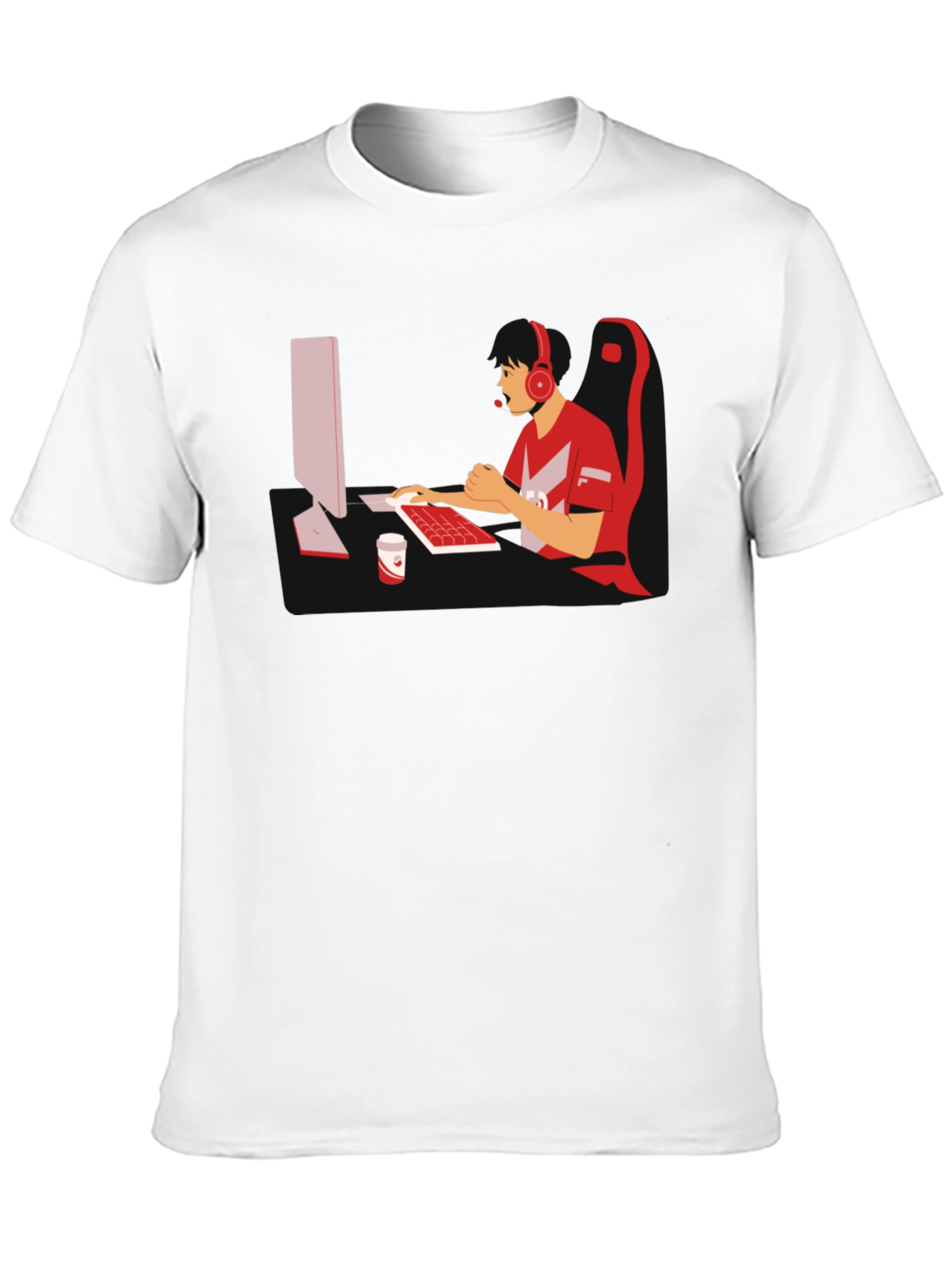 Gamer Graphic T-Shirt - Black Cotton Blend