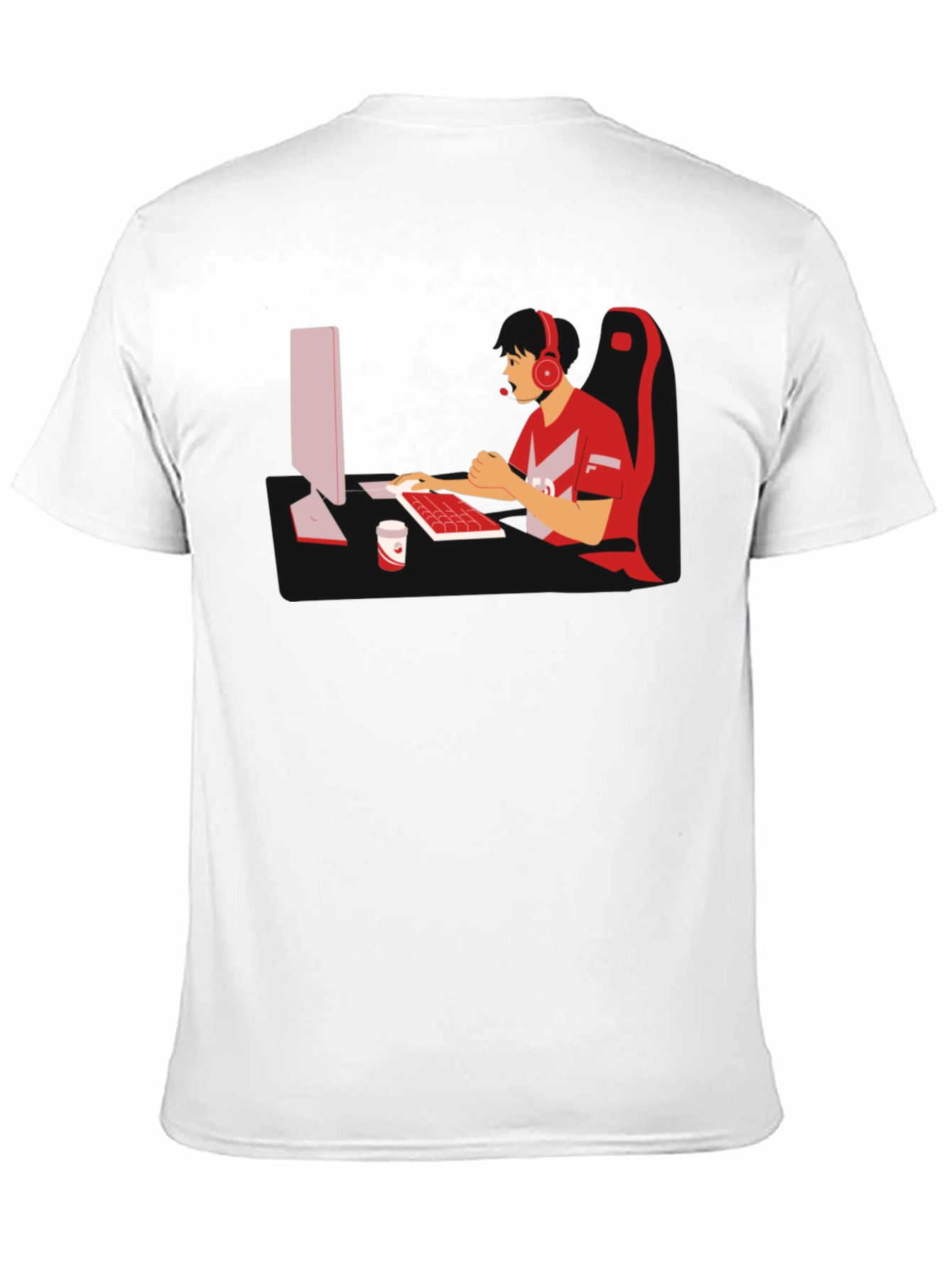 Gamer Graphic T-Shirt - Black Cotton Blend