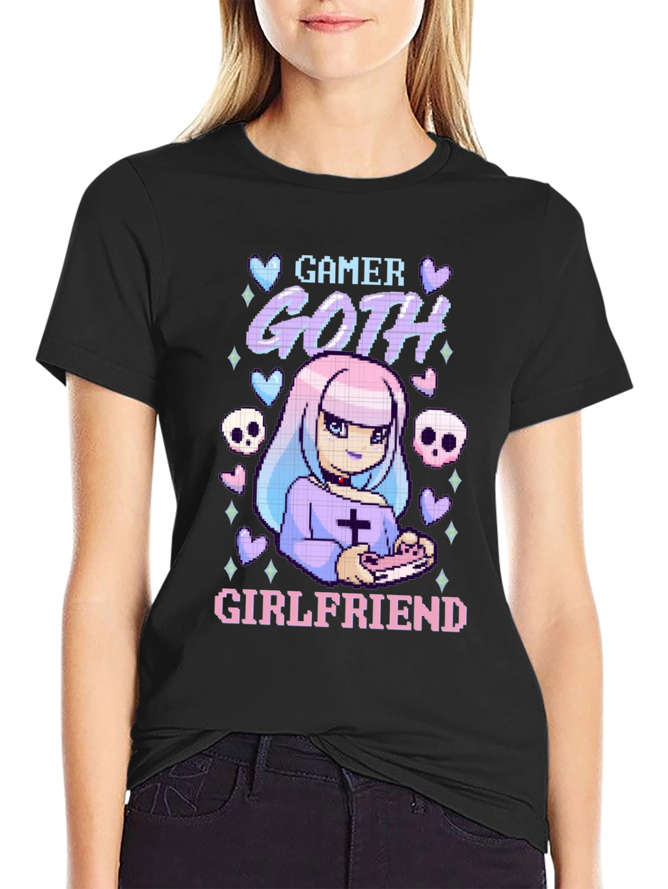 Gamer Goth Girlfriend Black T-Shirt