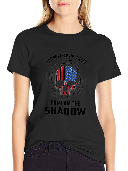 American Flag Skull T-Shirt - I Do Not Fear the Valley