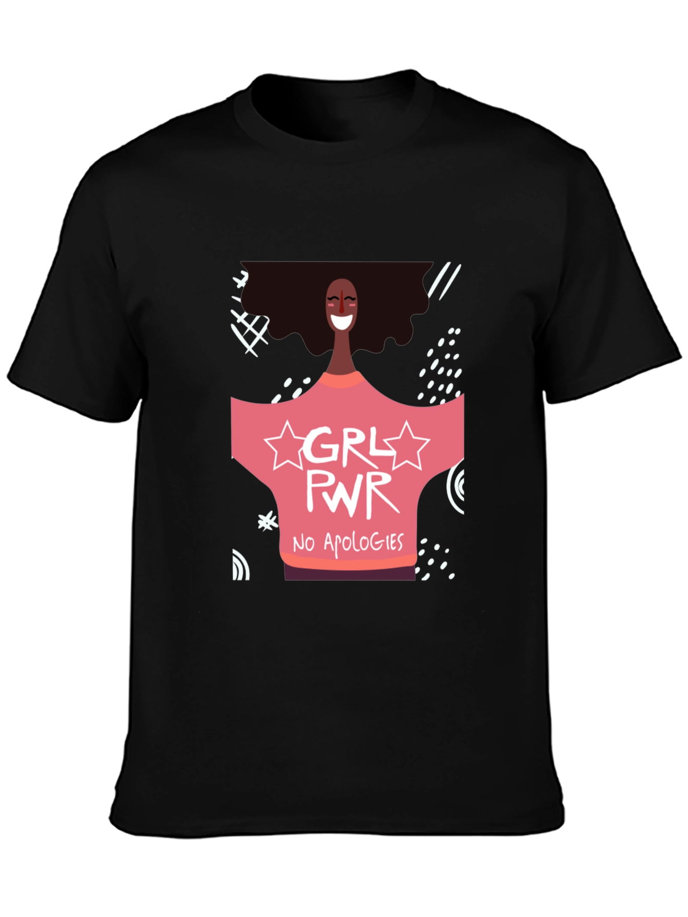 GRL PWR Graphic Tee - No Apologies Black T-Shirt