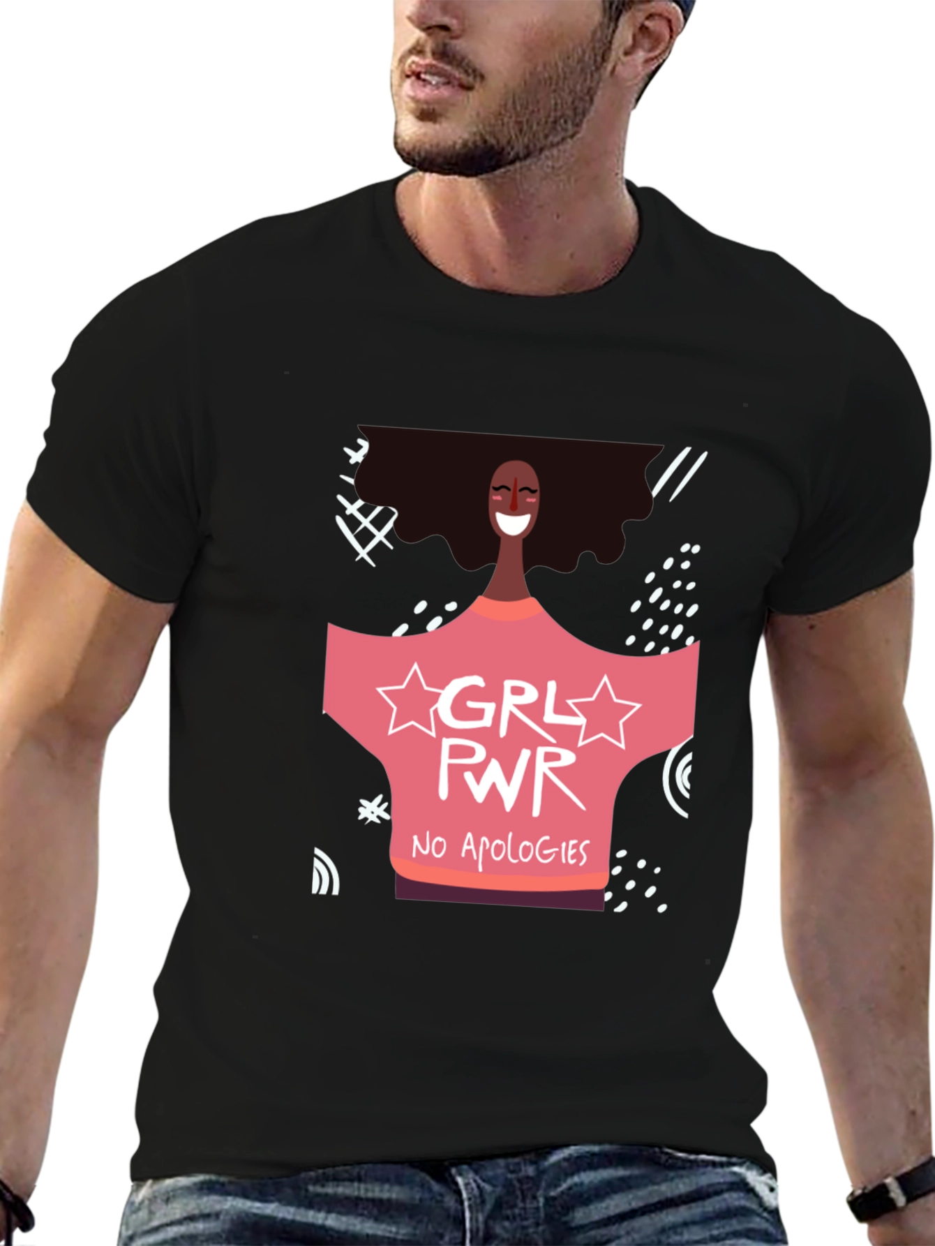 GRL PWR Graphic Tee - No Apologies Black T-Shirt