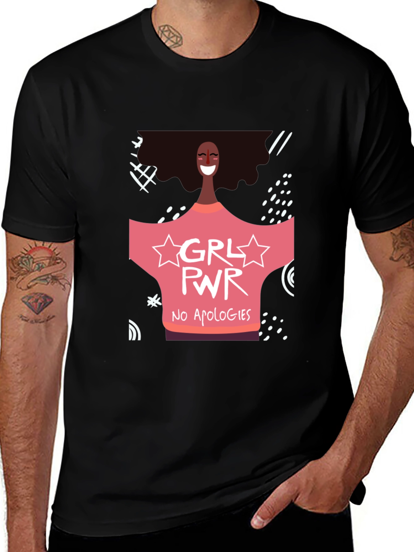 GRL PWR Graphic Tee - No Apologies Black T-Shirt