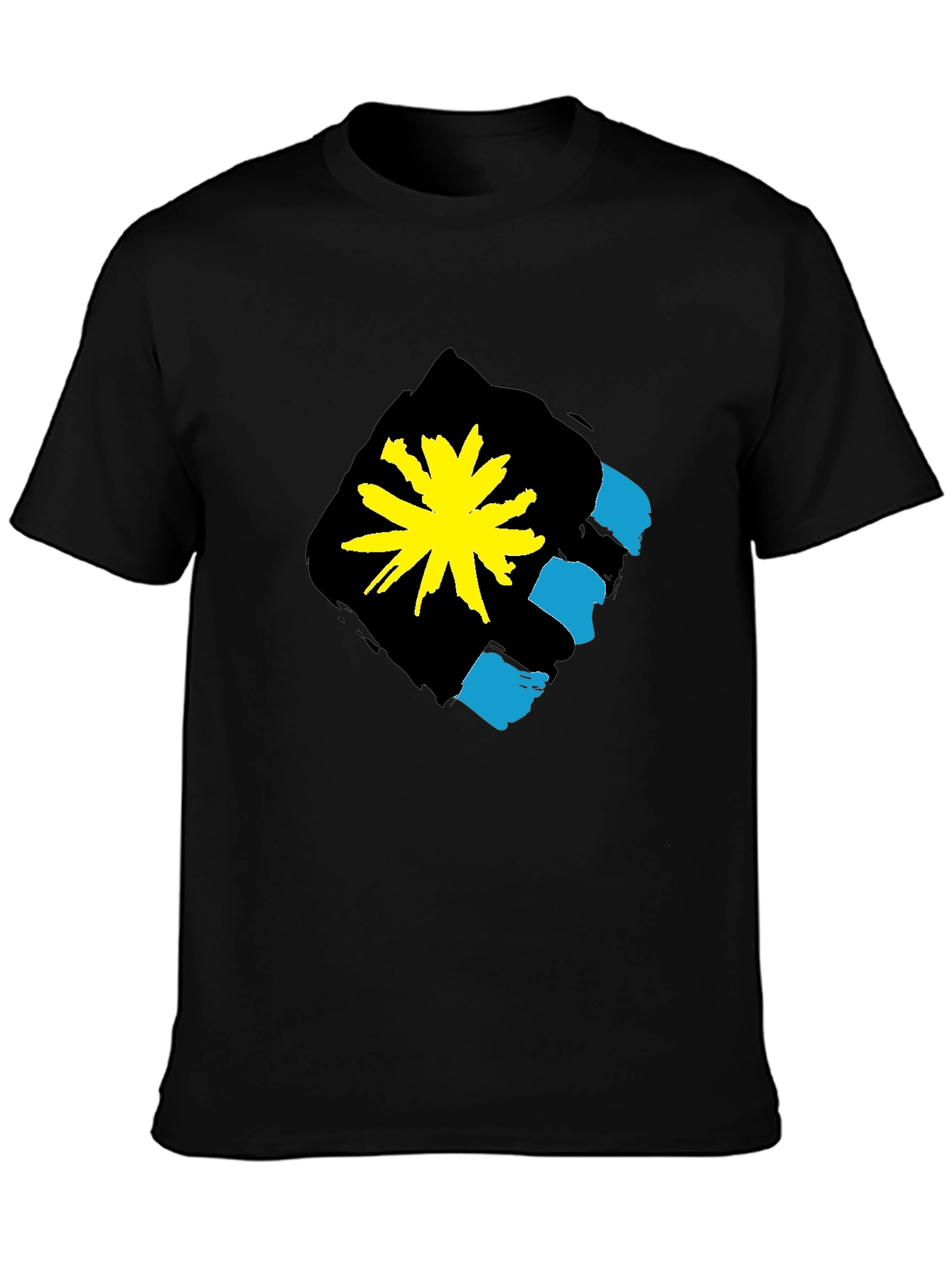 Graphic Print Crew Neck T-Shirt - Antigua Flag