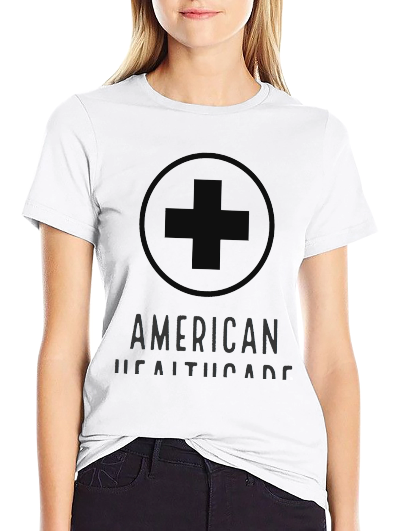 American Healthcare Plus Symbol Black T-Shirt