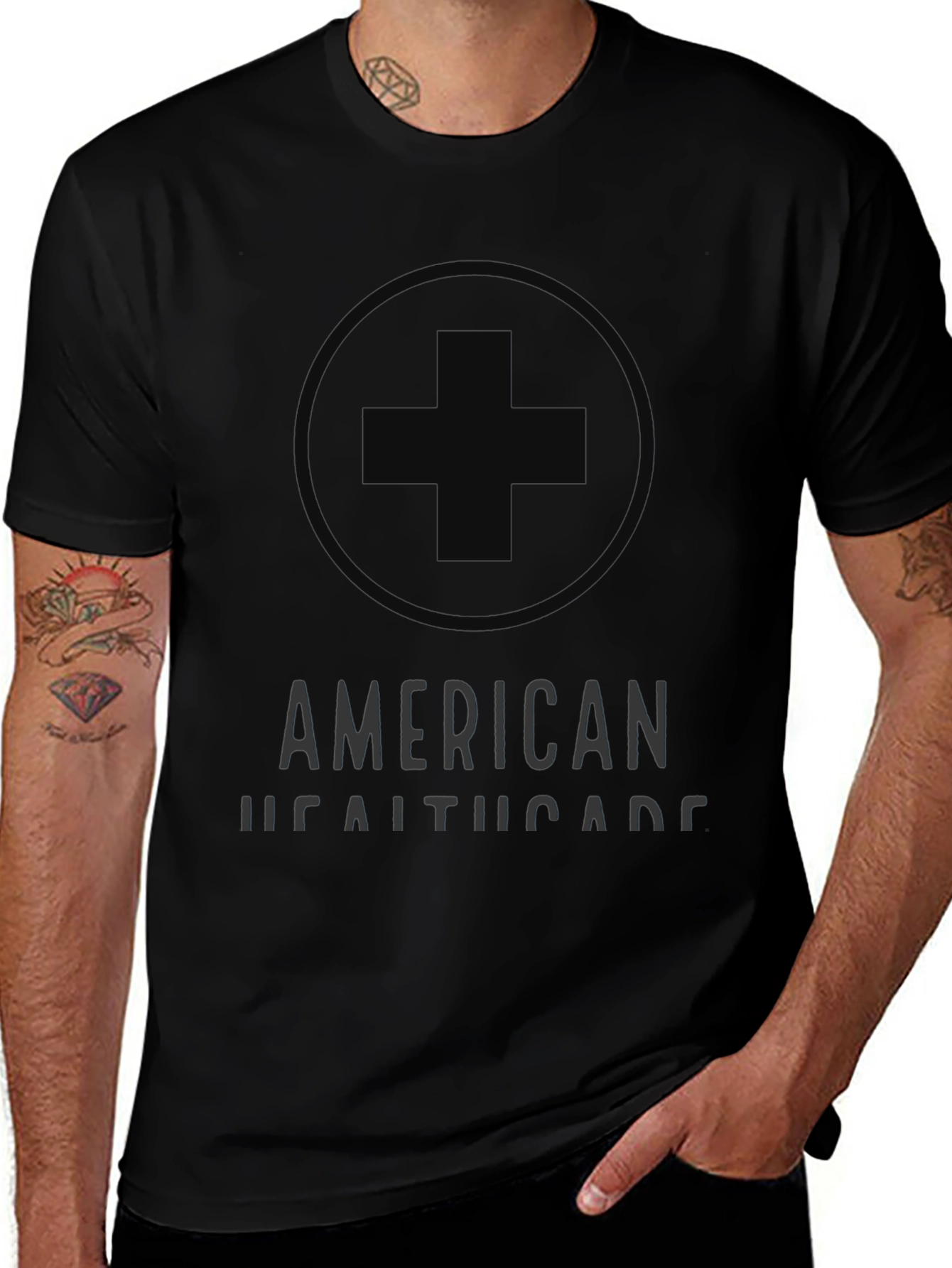 American Healthcare Plus Symbol Black T-Shirt