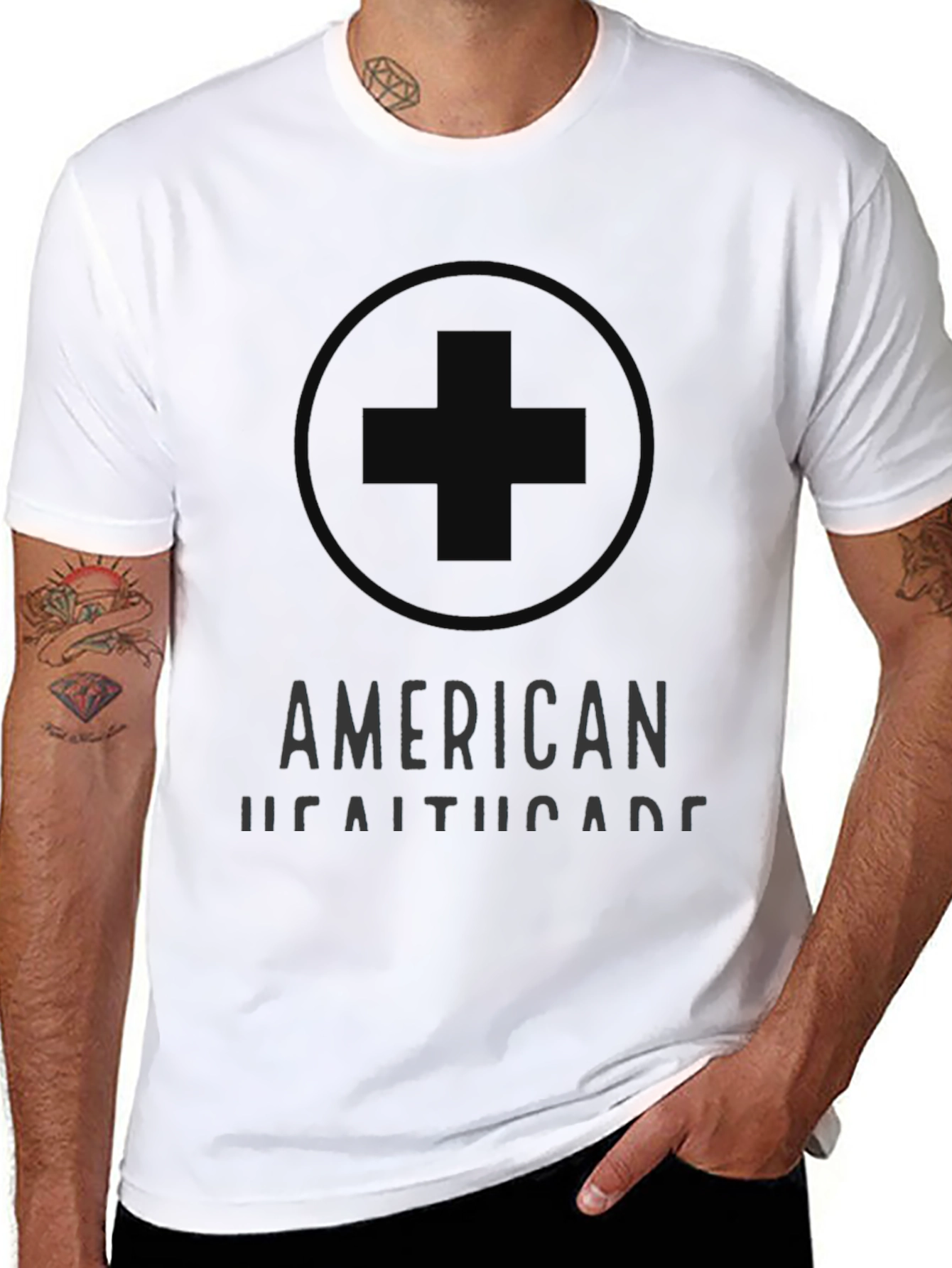 American Healthcare Plus Symbol Black T-Shirt