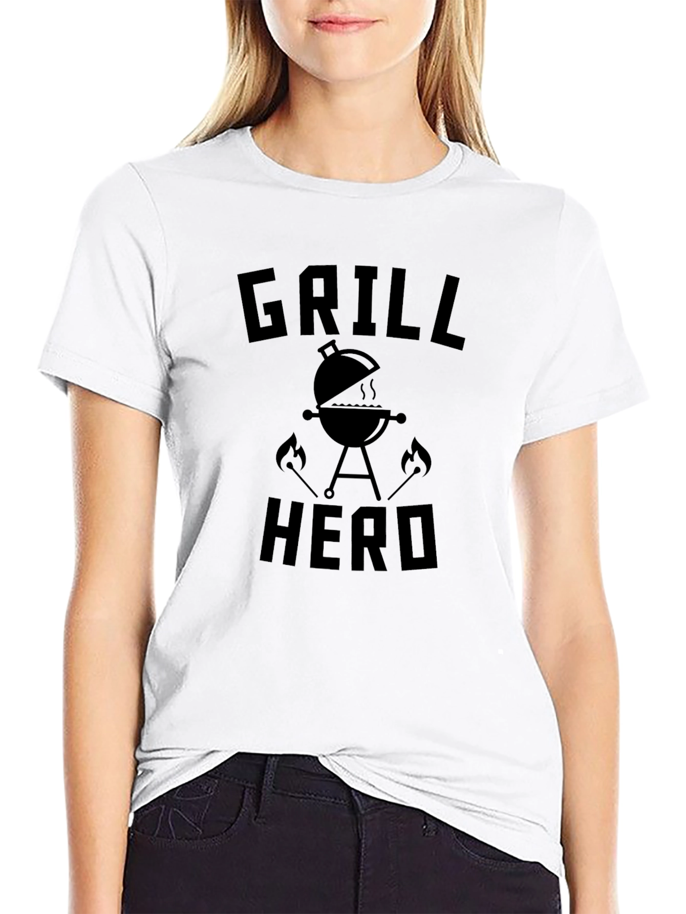 Grill Hero Mens Black T-Shirt BBQ Design