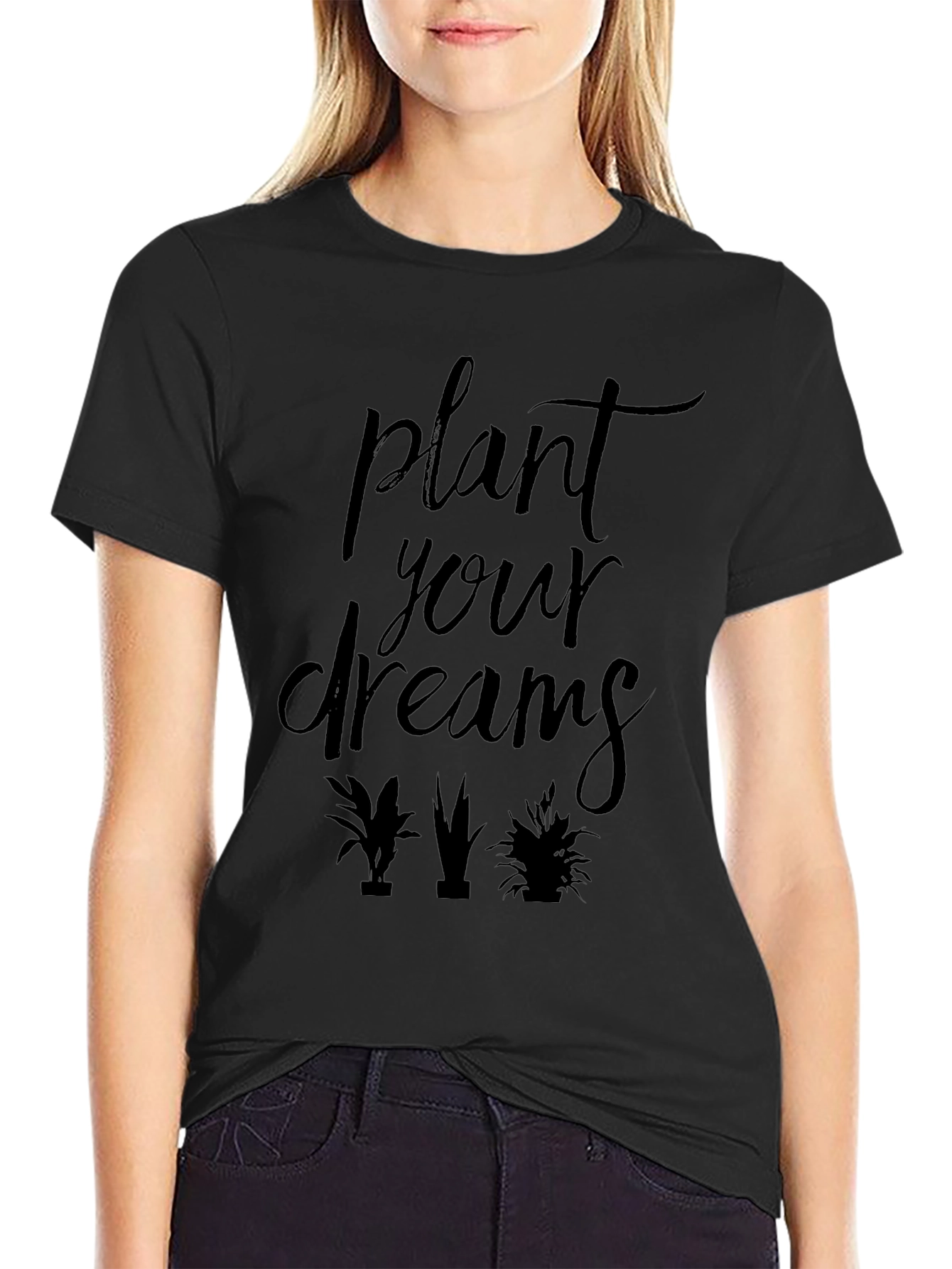 Plant Your Dreams Graphic Tee - Black