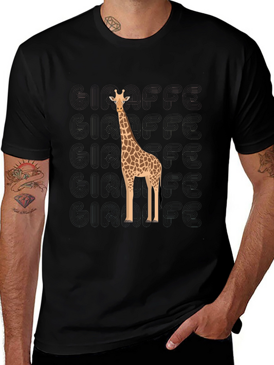 Giraffe Graphic Black T-Shirt - Mens Fashion Tee