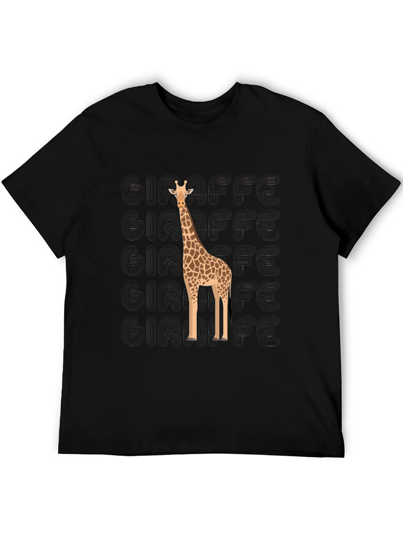 Giraffe Graphic Black T-Shirt - Mens Fashion Tee