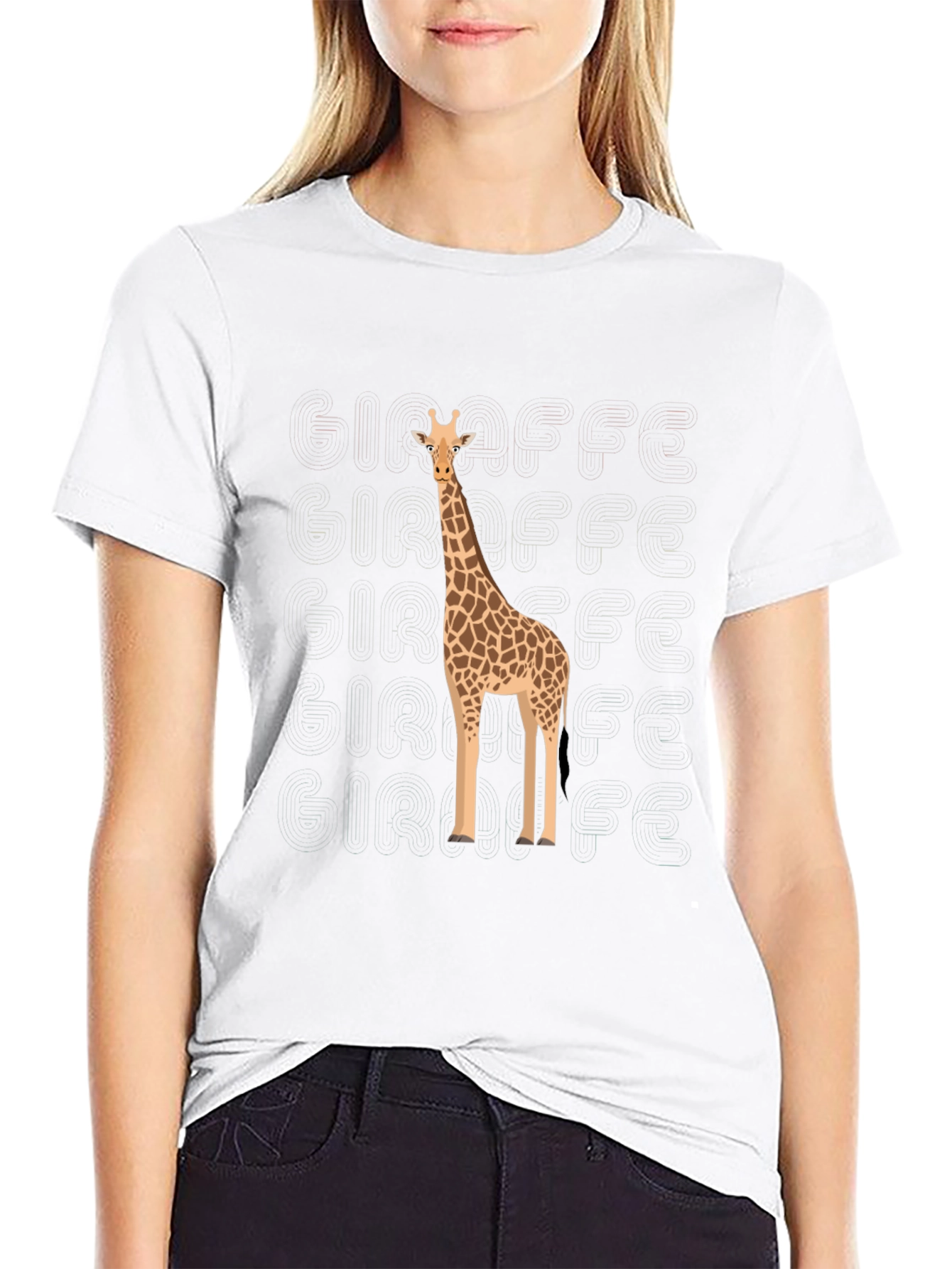 Giraffe Graphic Black T-Shirt - Mens Fashion Tee