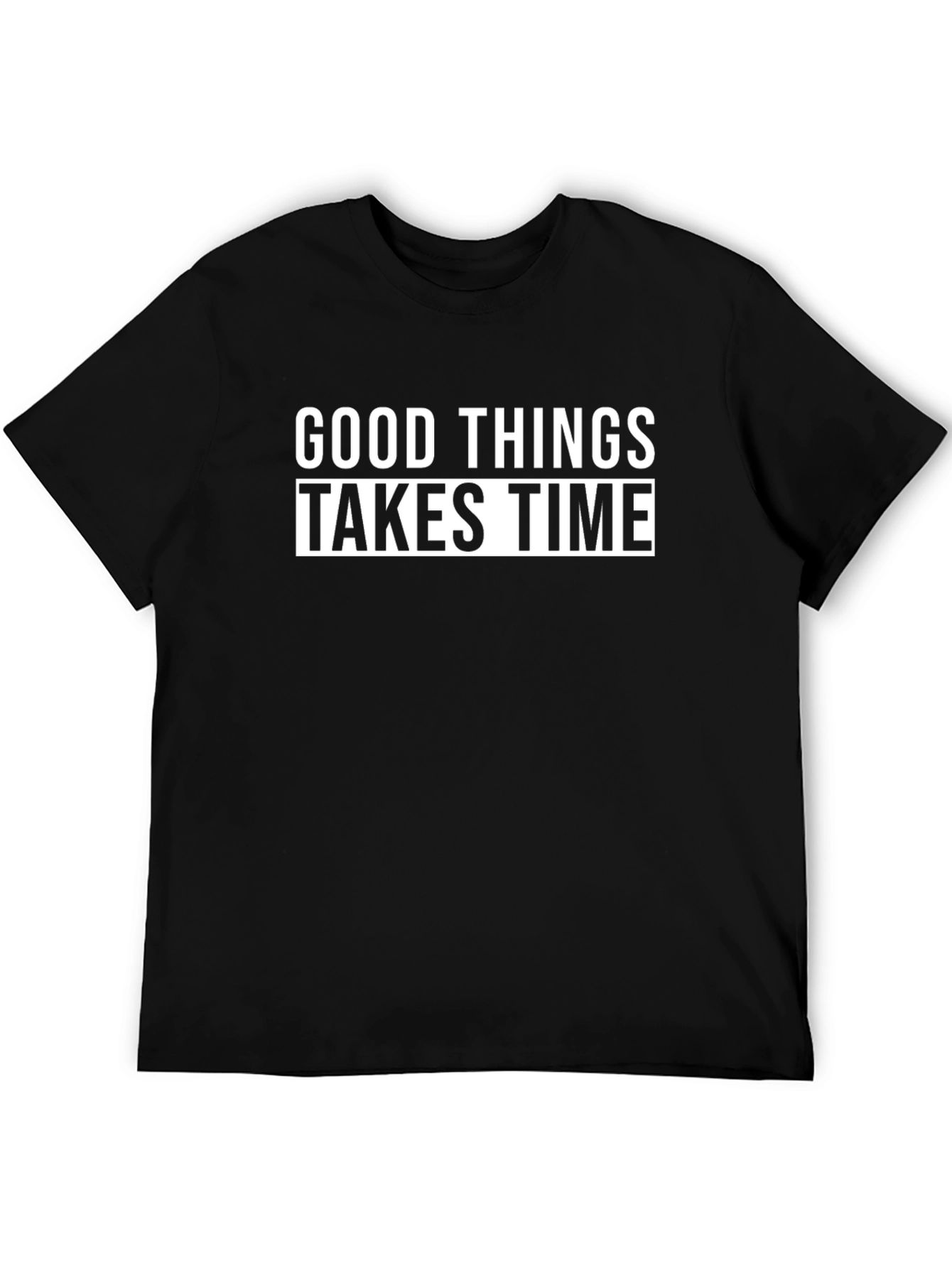 Good Things Take Time Black Graphic Tee