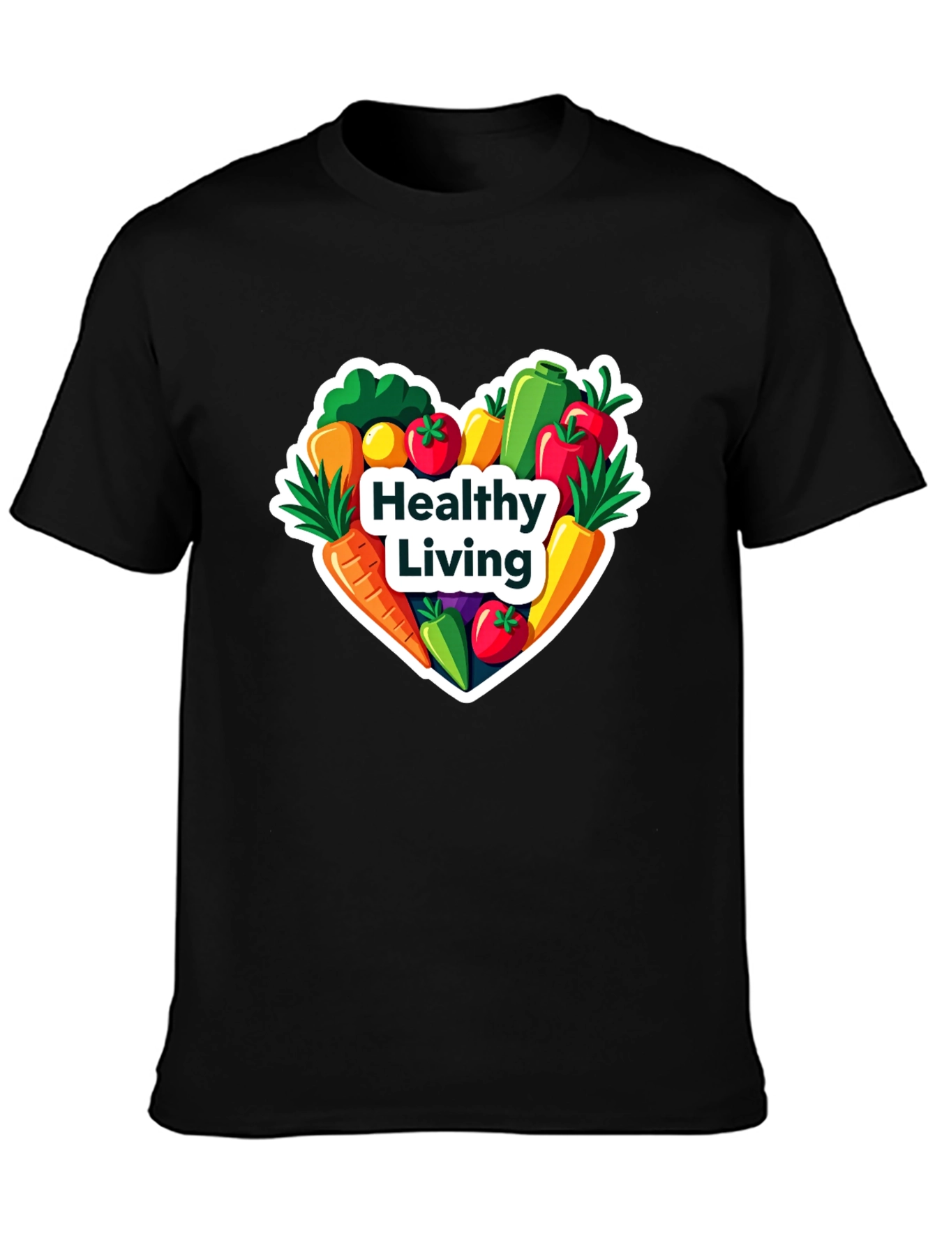 Healthy Living T-Shirt: Vegan Vegetable Heart Tee