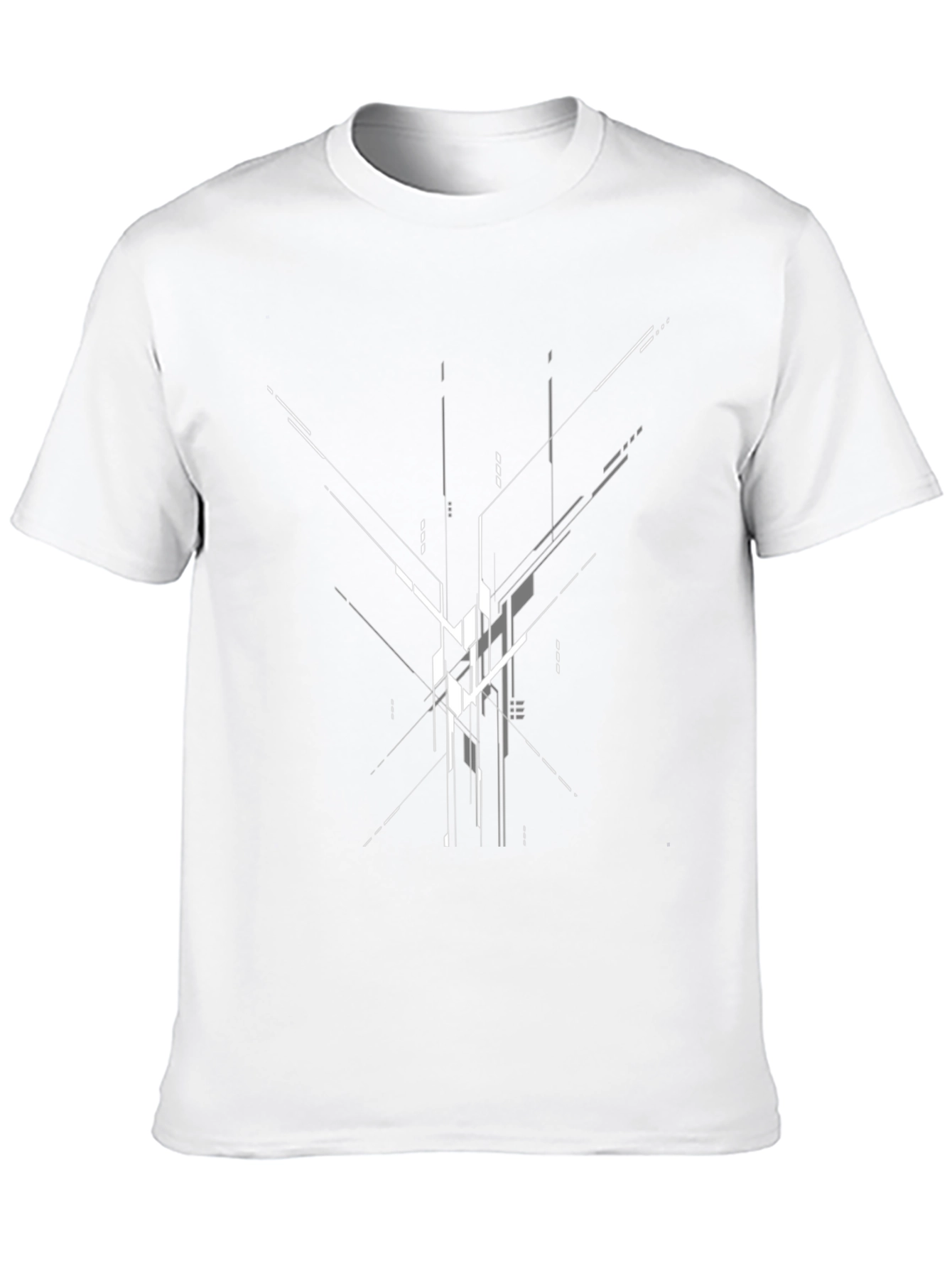 Abstract Geometric Design Black T-Shirt