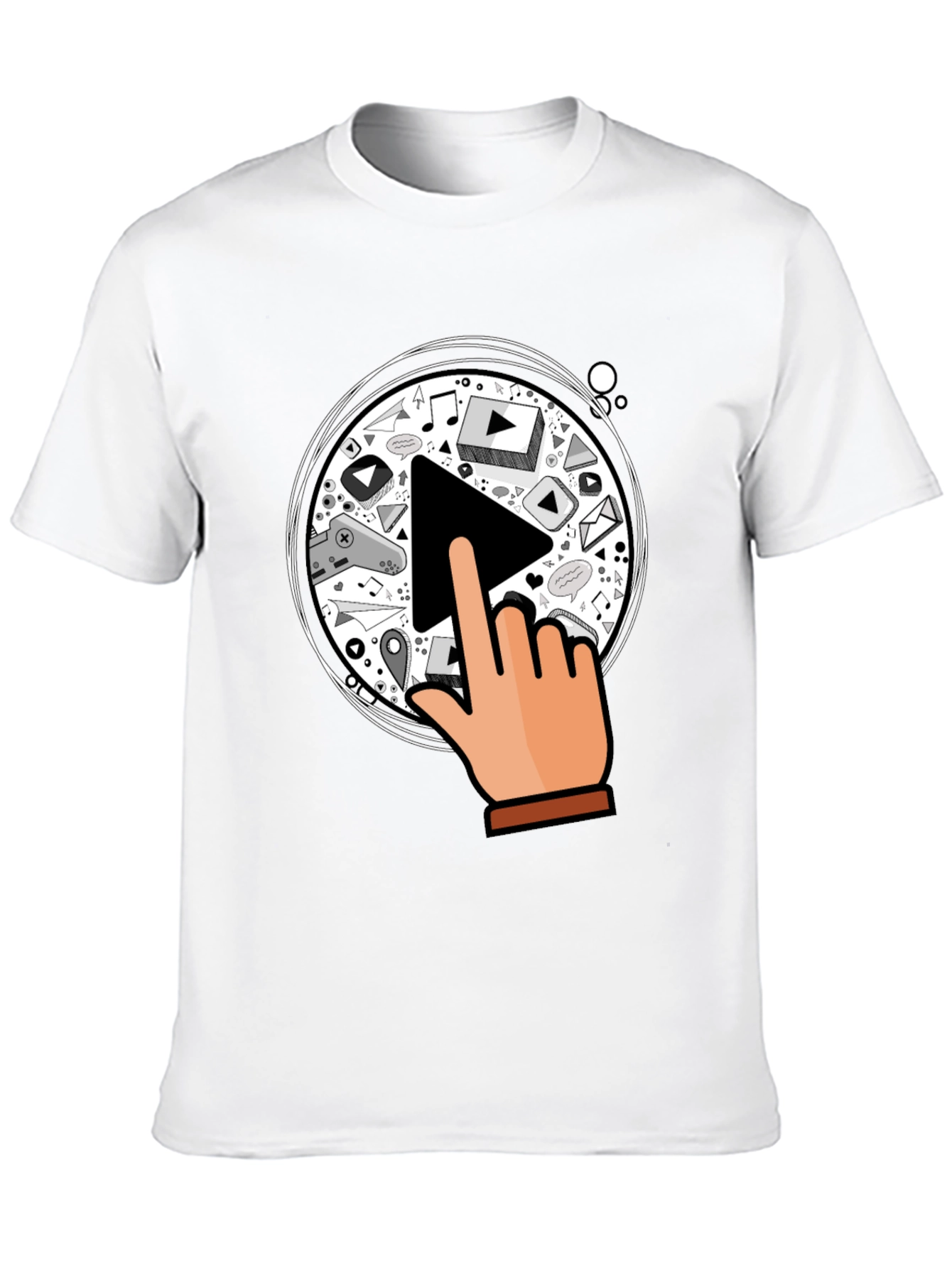 Play Button Graphic Black T-Shirt