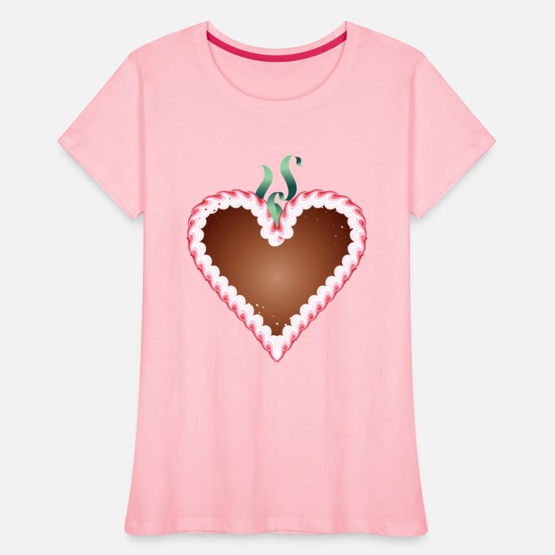 Gingerbread heart folk festival with icing and bow
