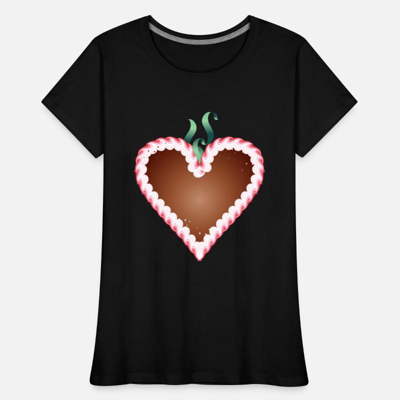 Gingerbread heart folk festival with icing and bow