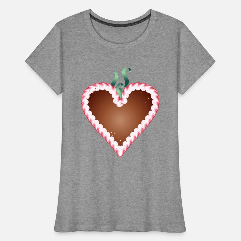 Gingerbread heart folk festival with icing and bow