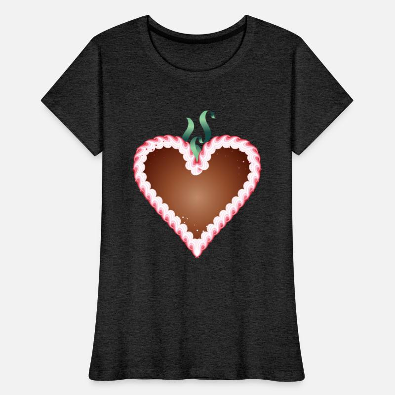 Gingerbread heart folk festival with icing and bow