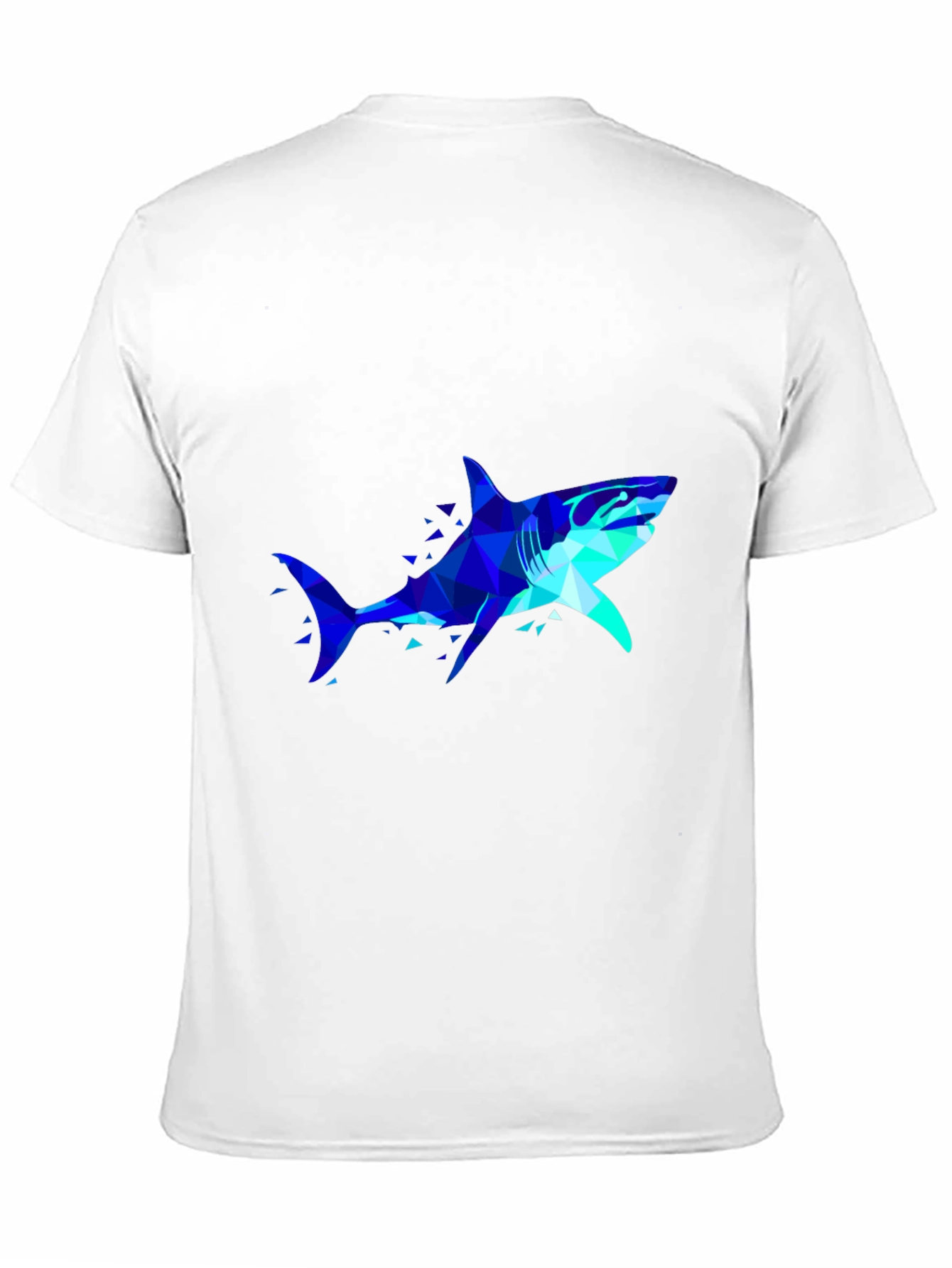 Geometric Shark Graphic Tee - Black