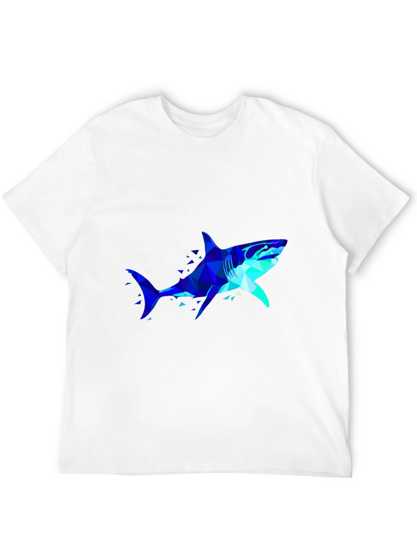 Geometric Shark Graphic Tee - Black