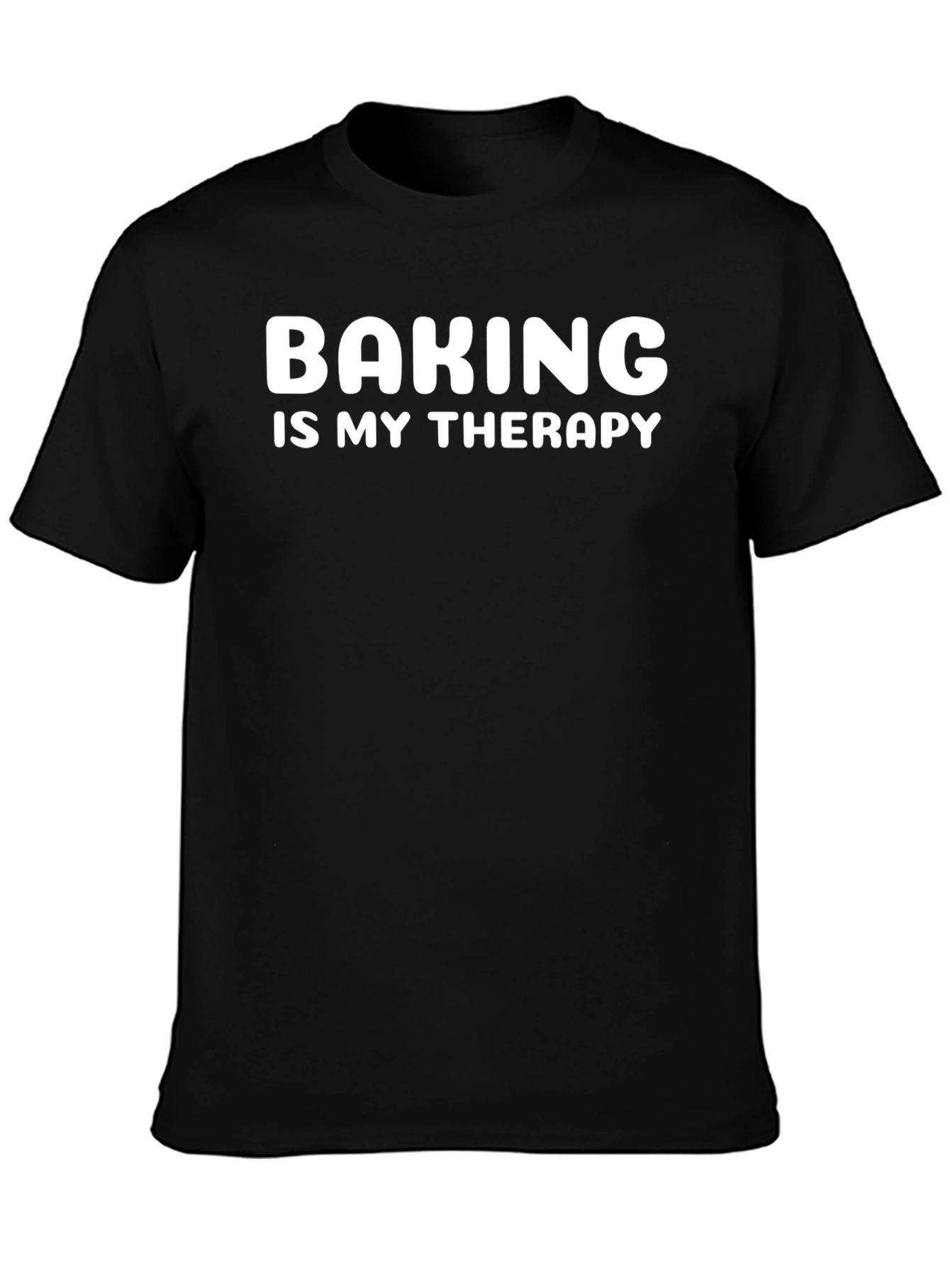 Baking is My Therapy Graphic Tee - Black