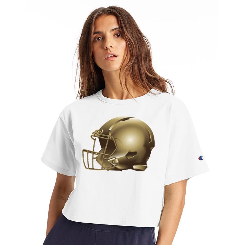 golden american football helmet