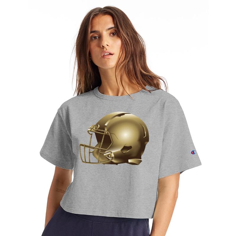 golden american football helmet