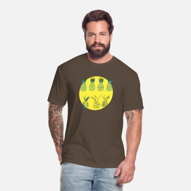 Golden pineapples drawing in abstract style