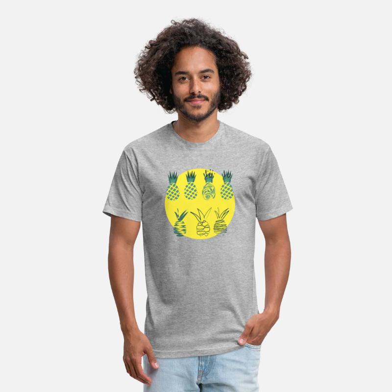 Golden pineapples drawing in abstract style