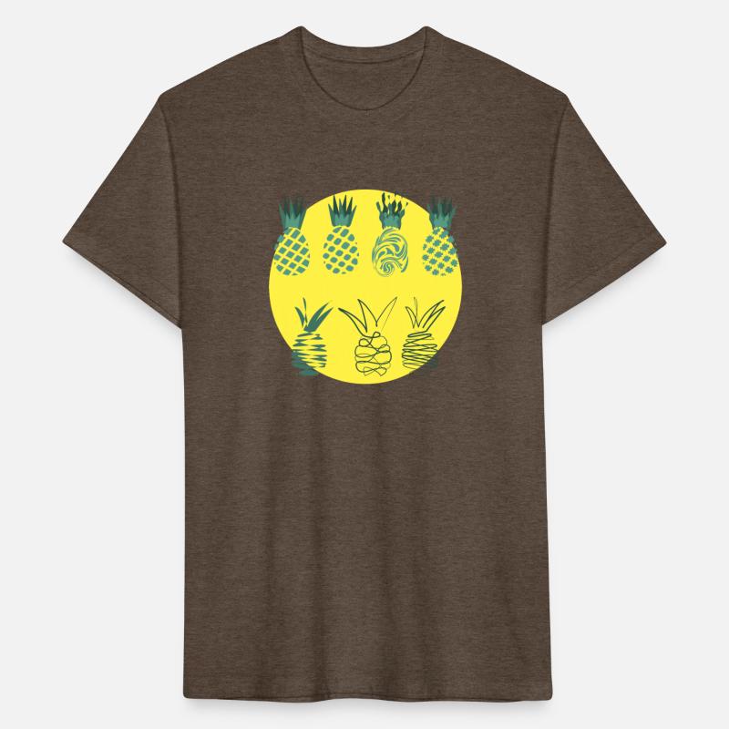 Golden pineapples drawing in abstract style