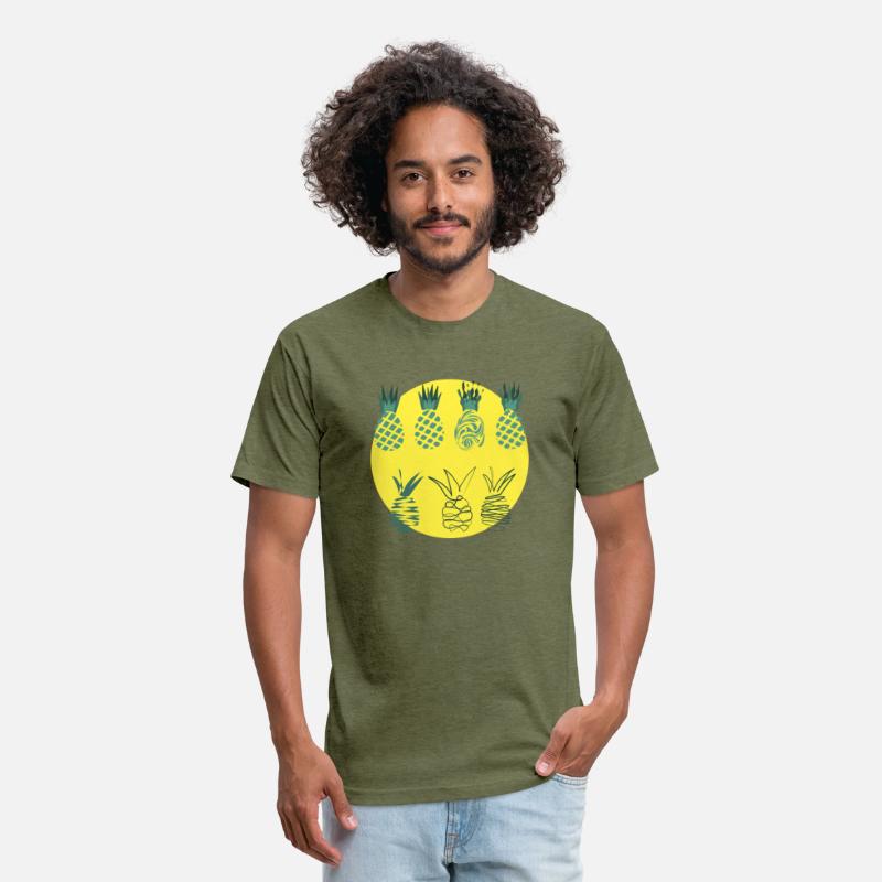 Golden pineapples drawing in abstract style