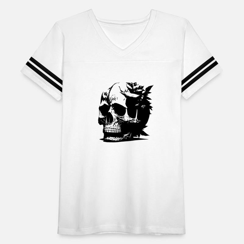 gothic skull with leaves
